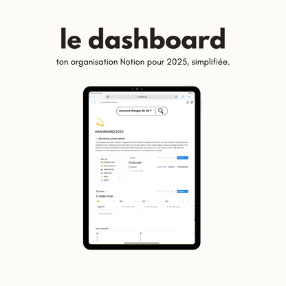 le dashboard [template Notion]