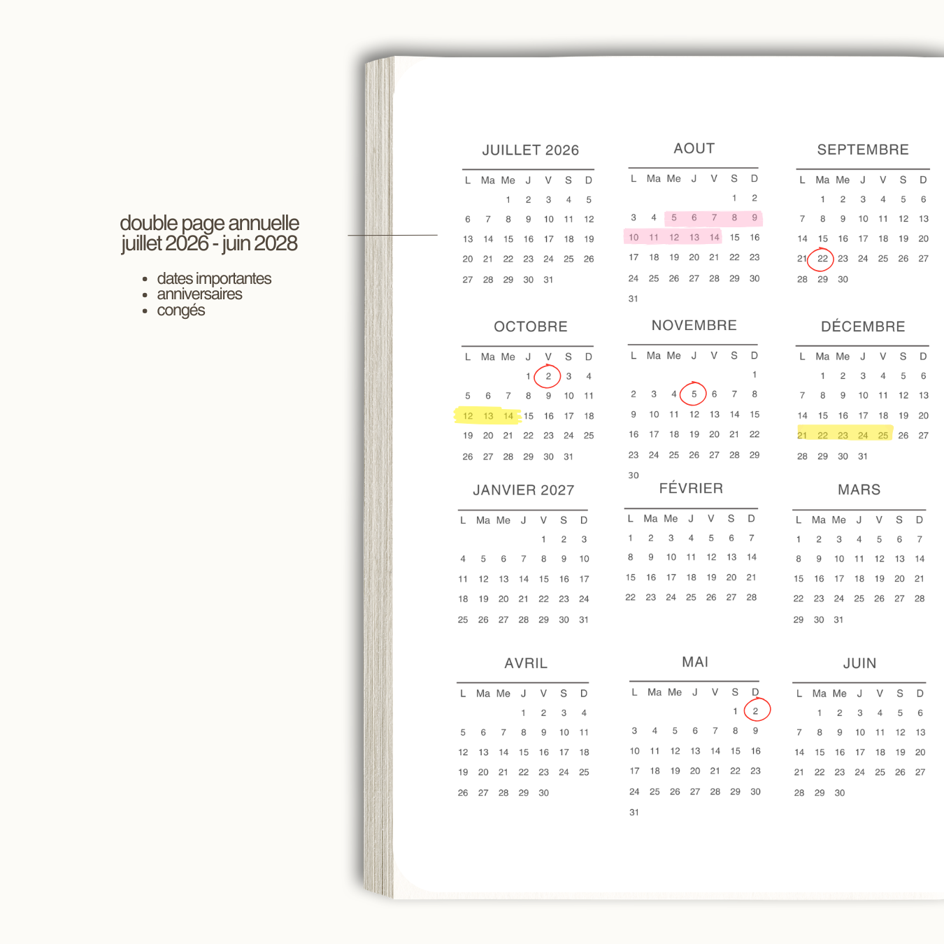 l'agenda minimaliste [RESTOCK 13 AOÛT]