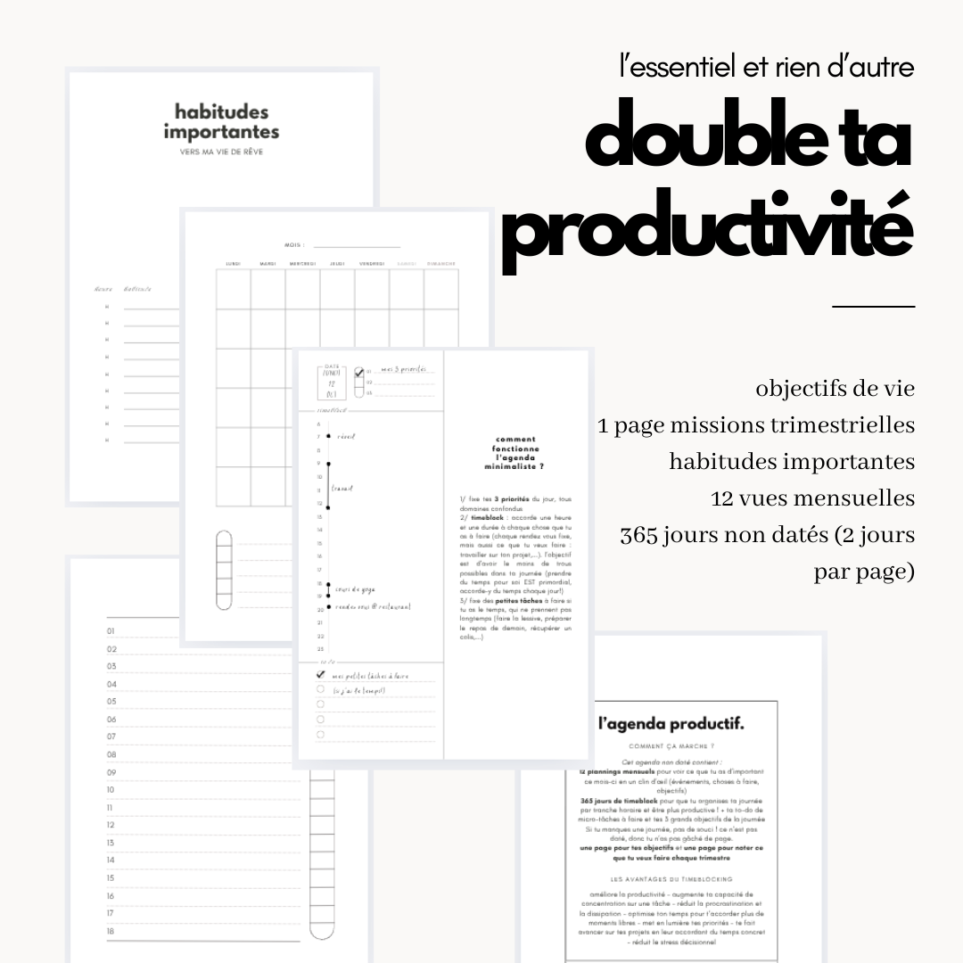l'agenda minimaliste [disponible le 14 août]
